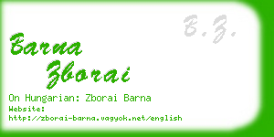 barna zborai business card